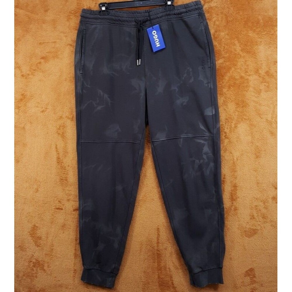 HUGO BOSS Joggers Mens XXL Black Grey Cotton Camo Sweatpants NUSTROYPAN
